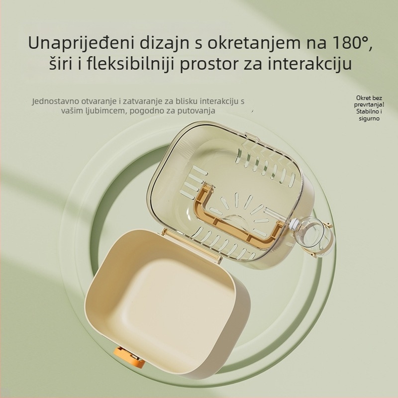 Prijenosna kutija za hamstere za putovanja, sigurna protiv bijega, kompaktna nosiljka za mala kućne ljubimce, s dobrom ventilacijom