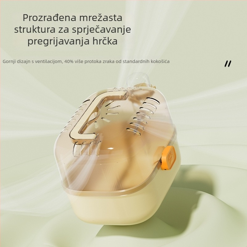 Prijenosna kutija za hamstere za putovanja, sigurna protiv bijega, kompaktna nosiljka za mala kućne ljubimce, s dobrom ventilacijom