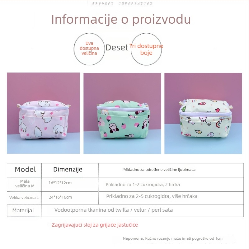 Torba za prijenos hrčka, pamuk materijal, nije uvezeno, za hrčka