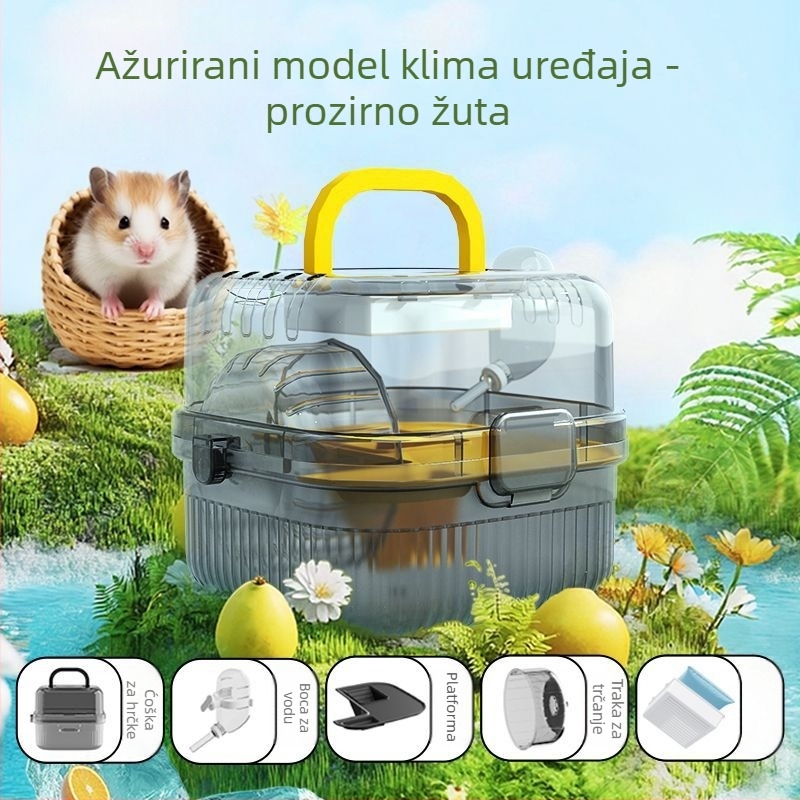 Kavez za hamstera – plastični, pravokutnog oblika, prenosiv i jednostavan za čišćenje