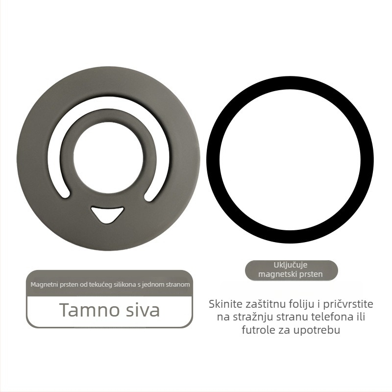 MagSafe magnetski držač prstena za telefon od tekućeg silikona – universalni, prilagodljivi, Lucky brend