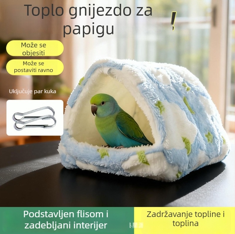Pamučno gnijezdo za hrčka — severski trokutasti dizajn, zimska upotreba, prenosno i toplo, jednostavno za čišćenje