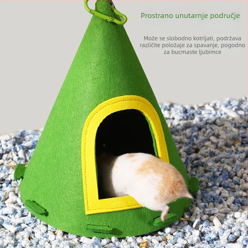 Filc gnijezdo za hamstera – sve sezone, može se objesiti ili postaviti na pod, lako se čisti