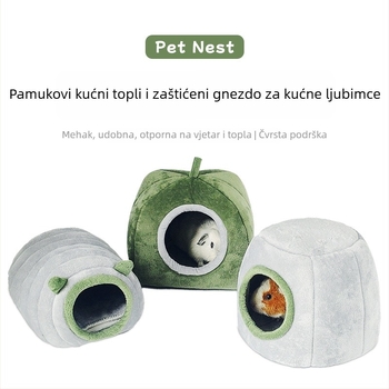 Hamsterovo pamučno gnijezdo, okruglo, za unutarnju upotrebu, vodootporno — za mala kućna ljubimce