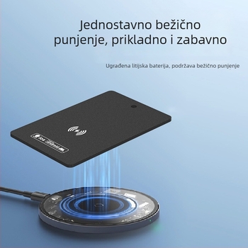 GPS tracker za novčanik protiv gubitka, Bluetooth, bežično punjenje, vodootporan, 120 mAh baterija, ABS materijal
