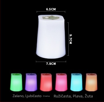 Svjetleći bar-dob za kockice u čaši s lišćastim oblikom i pravokutnim dizajnom, plastika, 100 komada u kutiji, mogućnost tiska logotipa