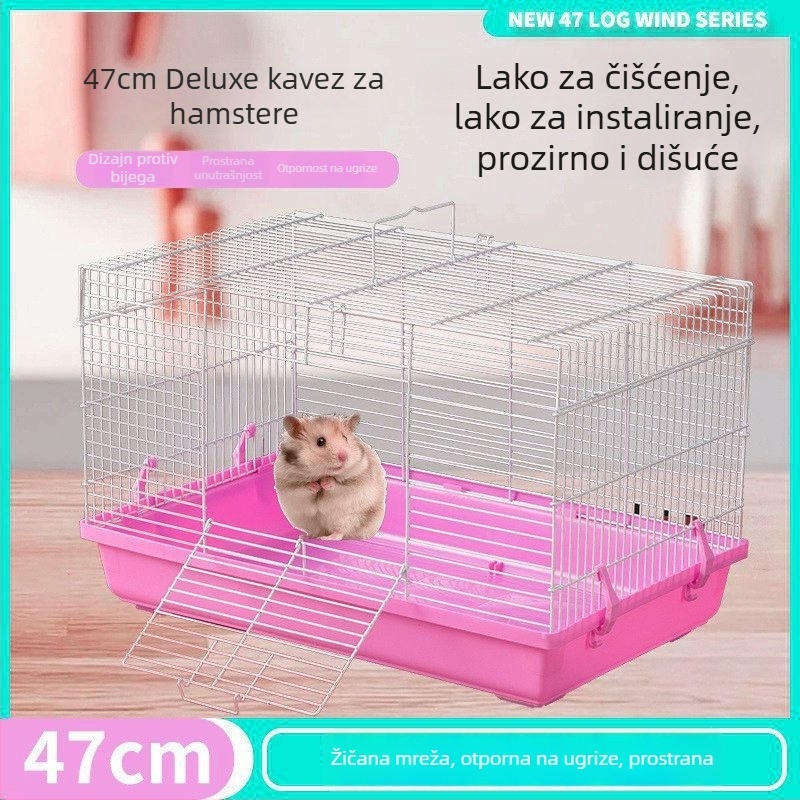 Kavez za hrčka, plastičan, pravokutnog oblika, prijenosan, za unutarnju i vanjsku upotrebu