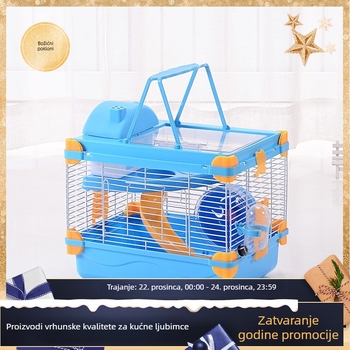 Kavez za hamstere sa strešnim prozorom, prozirna plastična konstrukcija, dvokatna, s više prostorija (Materijal: Plastika; Marca: Pet Boer; Pogodno za sva godišnja doba; Za hamstere)