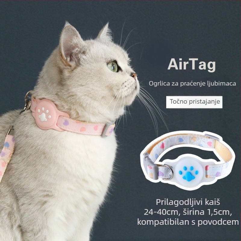 AirTag zaštitni omotač za kaiš kućnog ljubimca, točkasti uzorak, pamuk-poliester, stil princeze