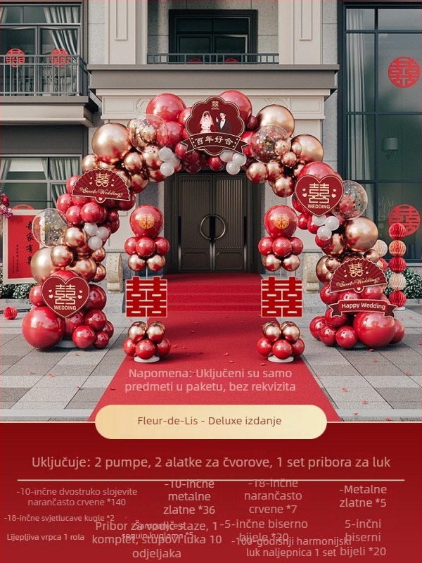 Vjenčani balon luk – Materijal: papir; Oblik: rep kugla; Vrsta balona: pada na zemlju; Marka: Default item; Kategorija: Baloni