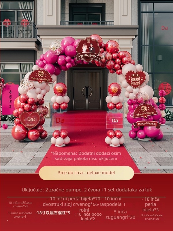 Vjenčani balon luk – Materijal: papir; Oblik: rep kugla; Vrsta balona: pada na zemlju; Marka: Default item; Kategorija: Baloni