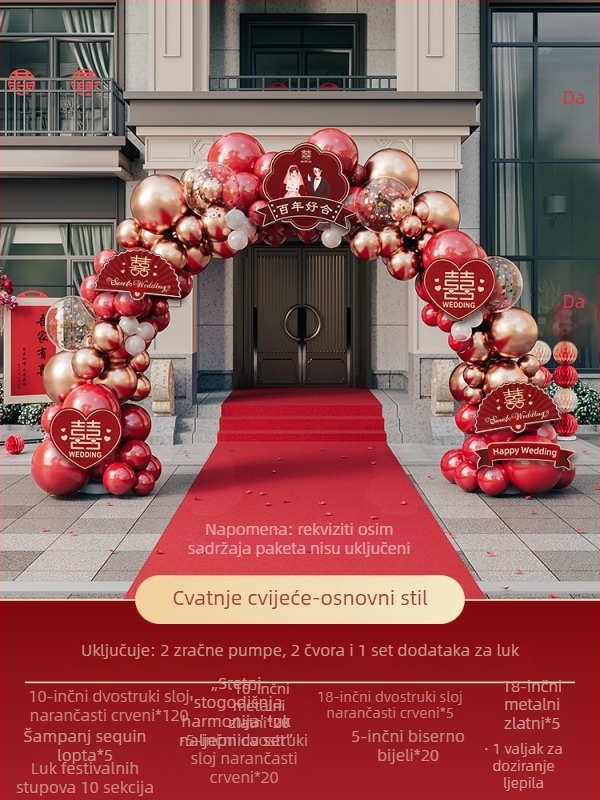 Vjenčani balon luk – Materijal: papir; Oblik: rep kugla; Vrsta balona: pada na zemlju; Marka: Default item; Kategorija: Baloni