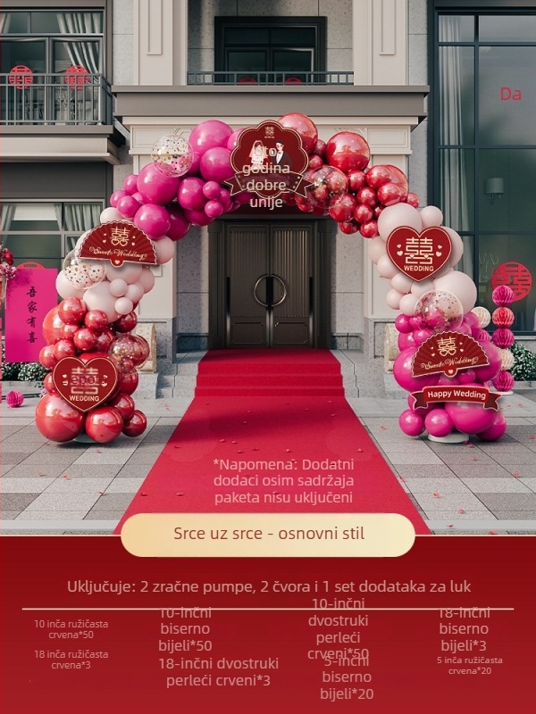 Vjenčani balon luk – Materijal: papir; Oblik: rep kugla; Vrsta balona: pada na zemlju; Marka: Default item; Kategorija: Baloni