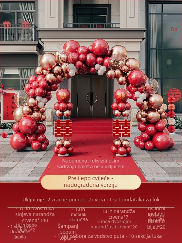Vjenčani balon luk – Materijal: papir; Oblik: rep kugla; Vrsta balona: pada na zemlju; Marka: Default item; Kategorija: Baloni