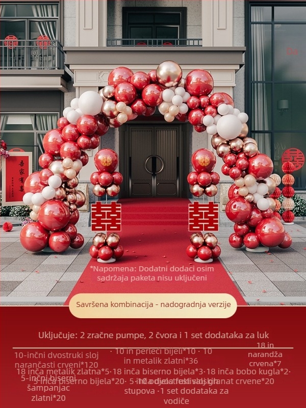 Vjenčani balon luk – Materijal: papir; Oblik: rep kugla; Vrsta balona: pada na zemlju; Marka: Default item; Kategorija: Baloni