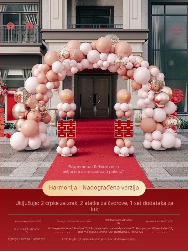 Vjenčani balon luk – Materijal: papir; Oblik: rep kugla; Vrsta balona: pada na zemlju; Marka: Default item; Kategorija: Baloni