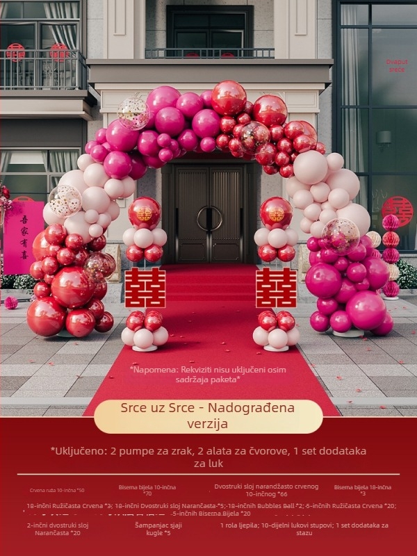 Vjenčani balon luk – Materijal: papir; Oblik: rep kugla; Vrsta balona: pada na zemlju; Marka: Default item; Kategorija: Baloni