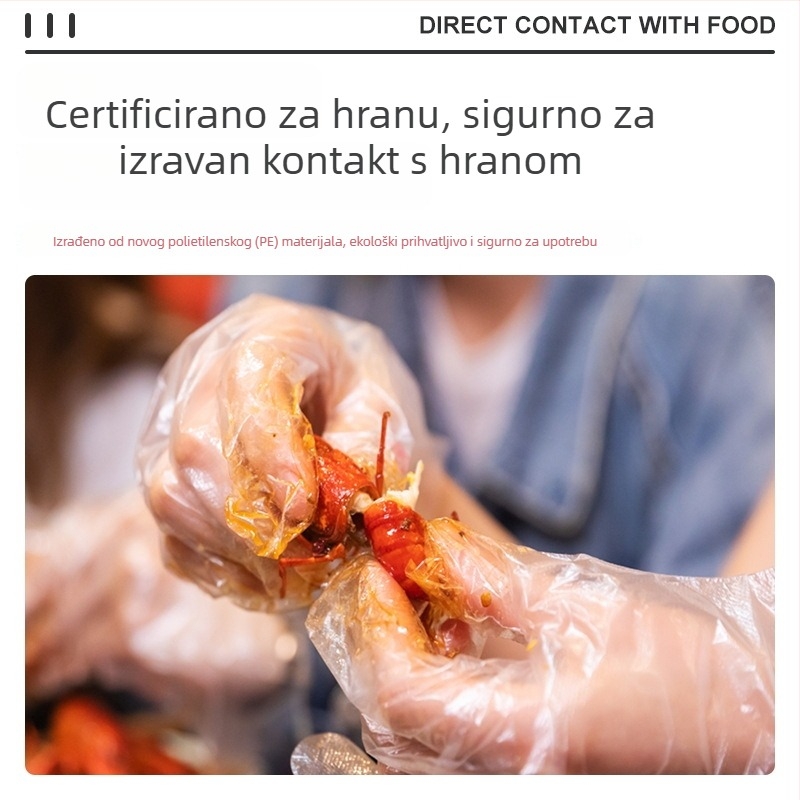 Rukavice od PE folije, jednokratne, prehrambene kvalitete, ekstra debele, za kuhinju i catering