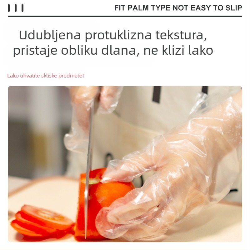 Rukavice od PE folije, jednokratne, prehrambene kvalitete, ekstra debele, za kuhinju i catering