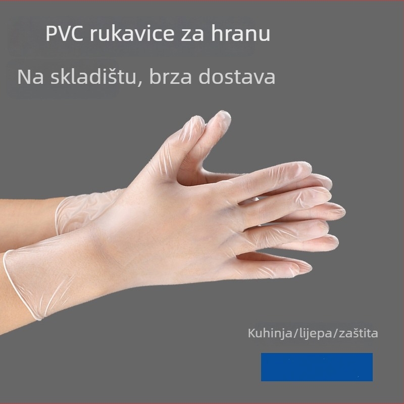 Jednokratne prozirne PVC rukavice bez praha, debljina 0,005 mm, 100 kom u kutiji