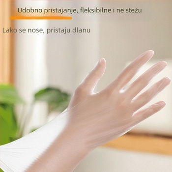 Rukavice za jednokratnu upotrebu za prehrambenu industriju, izuzetno debele, prozirne, 0.05–0.1 mm, sintetička guma