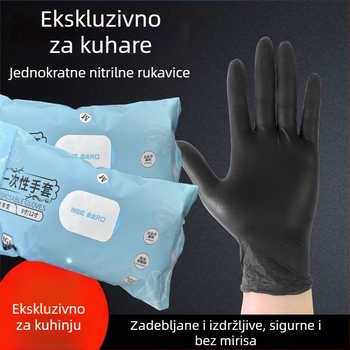 Rukavice za jednokratnu upotrebu, ojačane gumom lateksom PVC-om, prehrambene klase, za catering, kuhinju i kućne poslove, vodootporne i izdržljive.