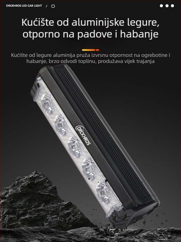 DRCKHROS prednje svjetlo za planinski bicikl – 6600 lumena, USB-C punjenje, tijelo od aluminijske legure, vijčana montaža, za noćnu vožnju