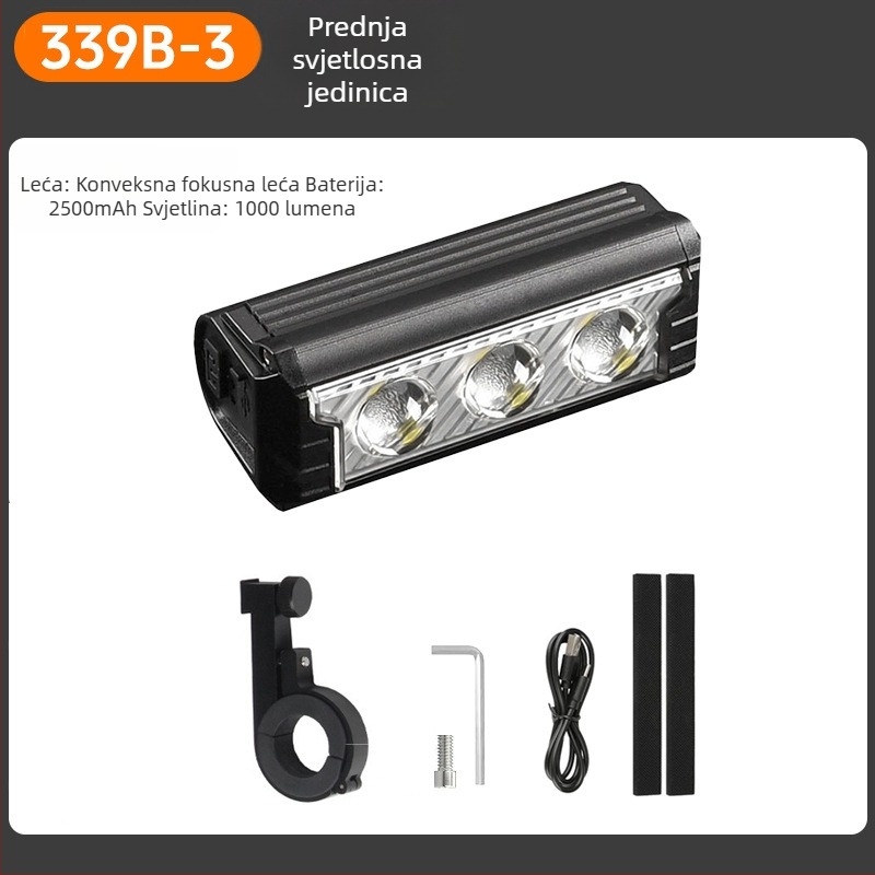 DRCKHROS prednje svjetlo za planinski bicikl – 6600 lumena, USB-C punjenje, tijelo od aluminijske legure, vijčana montaža, za noćnu vožnju