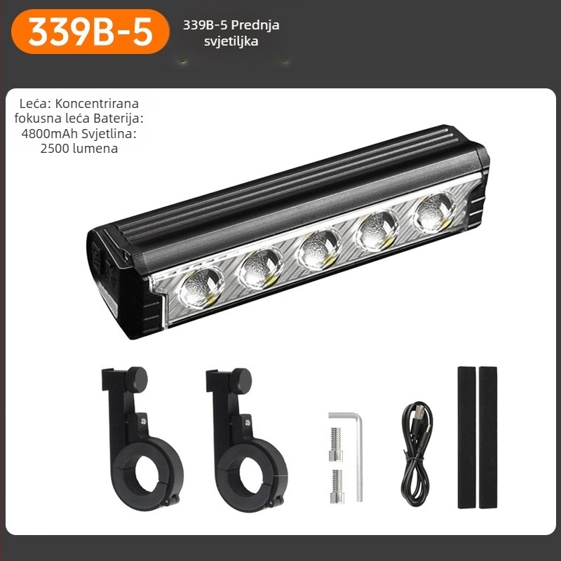 DRCKHROS prednje svjetlo za planinski bicikl – 6600 lumena, USB-C punjenje, tijelo od aluminijske legure, vijčana montaža, za noćnu vožnju
