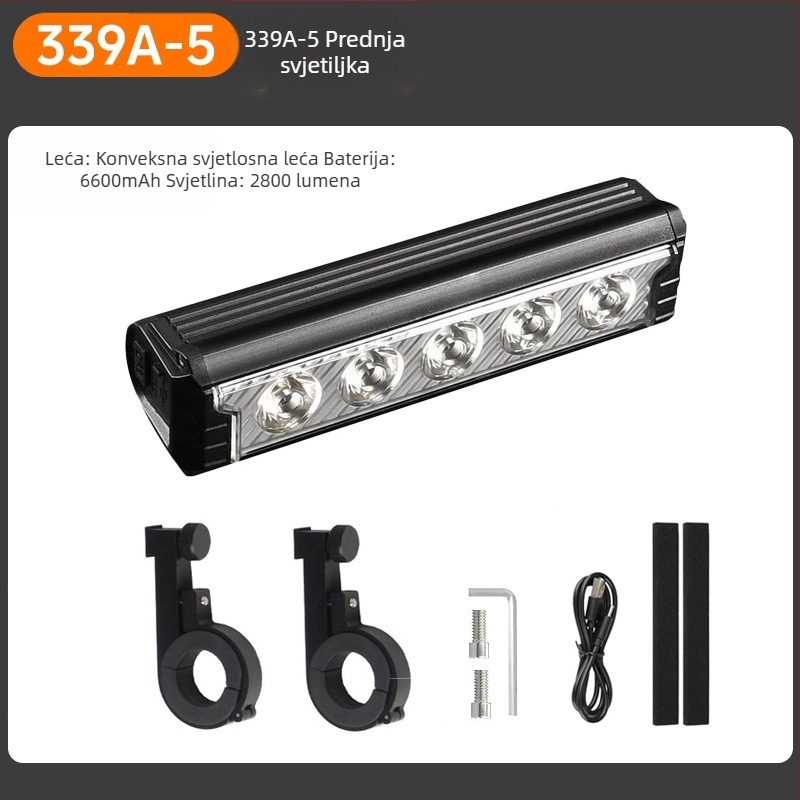 DRCKHROS prednje svjetlo za planinski bicikl – 6600 lumena, USB-C punjenje, tijelo od aluminijske legure, vijčana montaža, za noćnu vožnju