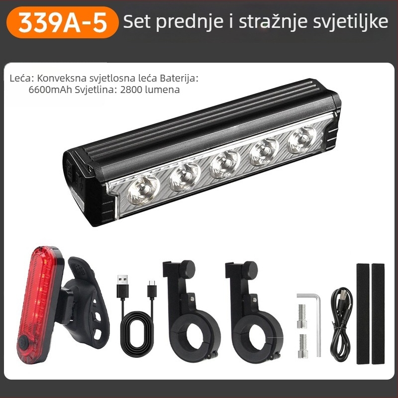 DRCKHROS prednje svjetlo za planinski bicikl – 6600 lumena, USB-C punjenje, tijelo od aluminijske legure, vijčana montaža, za noćnu vožnju