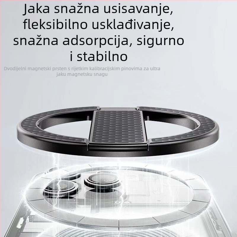 Metalni držač za telefon s magnetskim pričvršćivanjem, ultra-tanki sklopivi dizajn, protiv podrhtavanja, stolni za uredske potrebe