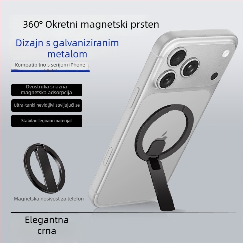 Metalni držač za telefon s magnetskim pričvršćivanjem, ultra-tanki sklopivi dizajn, protiv podrhtavanja, stolni za uredske potrebe
