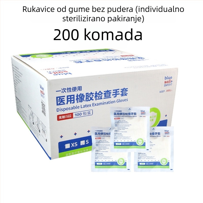 Blue Sail jednokratne latex rukavice za pregled, bez praška, sterilizirane, za kliničke i stomatološke potrebe