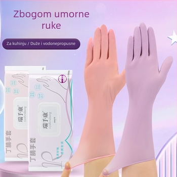 Jednokratne nitril rukavice za pranje posuđa, duge, debeli, otporne na ulje i vodootporne, za kućnu kuhinju