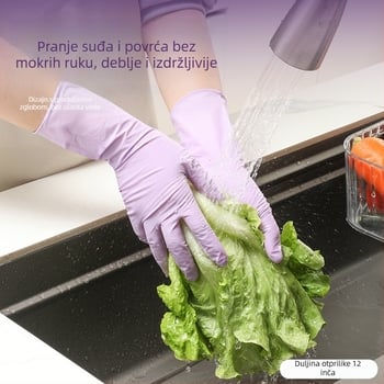 Jednokratne nitril rukavice za pranje posuđa, duge, debeli, otporne na ulje i vodootporne, za kućnu kuhinju