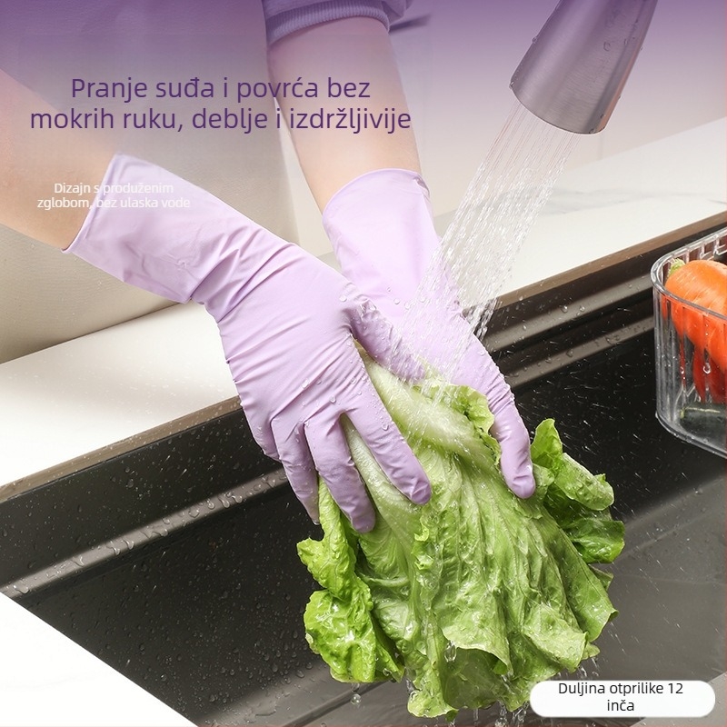 Jednokratne nitril rukavice za pranje posuđa, duge, debeli, otporne na ulje i vodootporne, za kućnu kuhinju