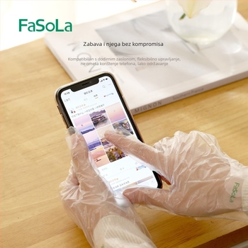 FaSoLa jednokratne prozirne plastične rukavice, ojačane za rukovanje hranom, pogodné za kuhinju, catering i kućnu upotrebu