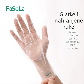 FaSoLa jednokratne prozirne plastične rukavice, ojačane za rukovanje hranom, pogodné za kuhinju, catering i kućnu upotrebu