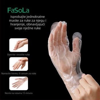 FaSoLa jednokratne prozirne plastične rukavice, ojačane za rukovanje hranom, pogodné za kuhinju, catering i kućnu upotrebu