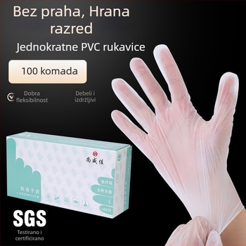 Jednokratne rukavice za kuhanje PVC – prozirne, antistatične, 0,05 mm, biološki razgradive