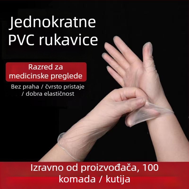 Jednokratne rukavice za kuhanje PVC – prozirne, antistatične, 0,05 mm, biološki razgradive