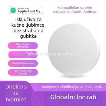 Bluetooth lokator Tag-A, kompatibilan s Androidom i iOS-om, domet 50 m, baterija 210 mAh, težina 7,5 g
