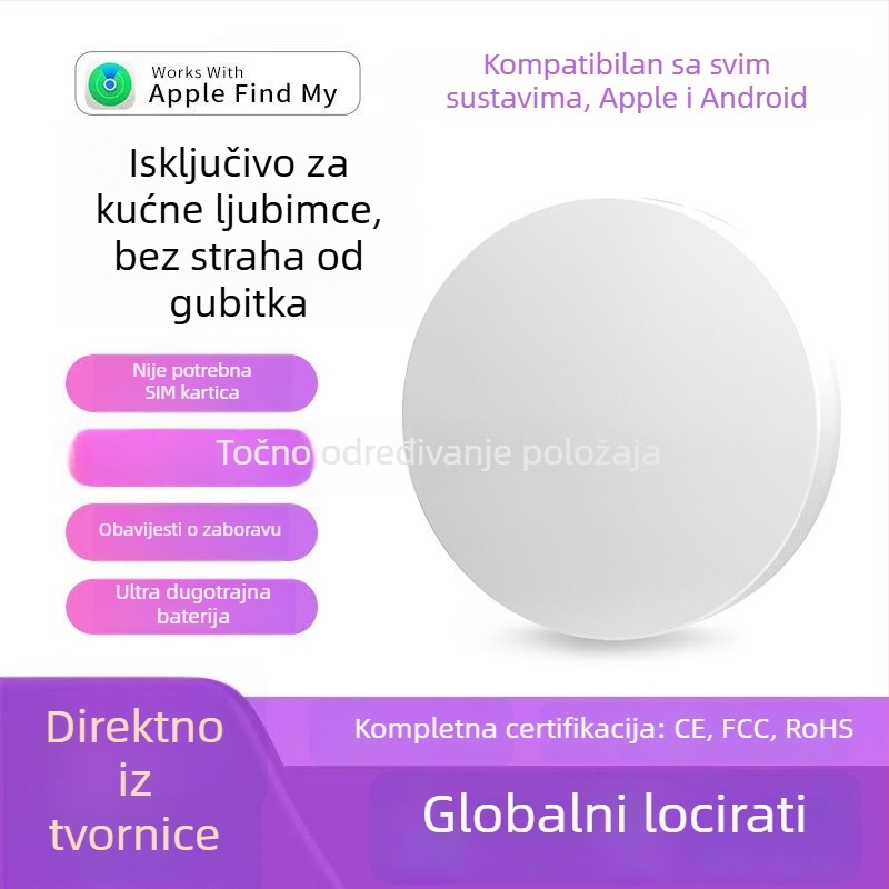 Bluetooth lokator Tag-A, kompatibilan s Androidom i iOS-om, domet 50 m, baterija 210 mAh, težina 7,5 g