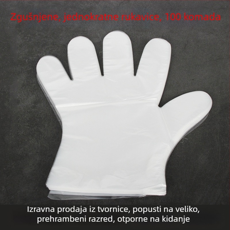 Jednokratne PE rukavice, prozirne, otporne na ulje, debljina 1 Silk, 100 komada u pakiranju