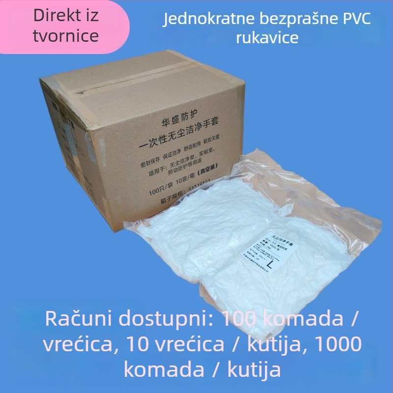 Jednokratne PVC rukavice, antistatične, deblje, prehrambene kvalitete, pogodne za elektroniku i preradu hrane