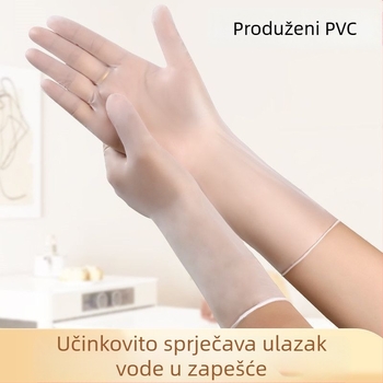 Jednokratne PVC produžene rukavice za šamponiranje, masažu leđa, terapiju tijela i stopala; vodootporne i otporne na ulje