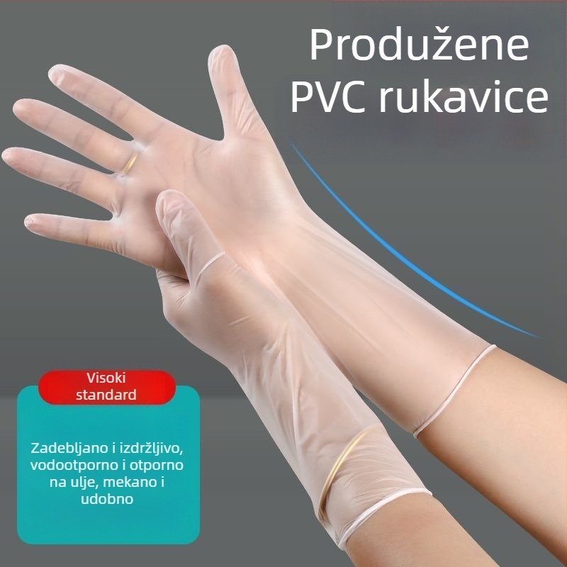 Jednokratne PVC produžene rukavice za šamponiranje, masažu leđa, terapiju tijela i stopala; vodootporne i otporne na ulje