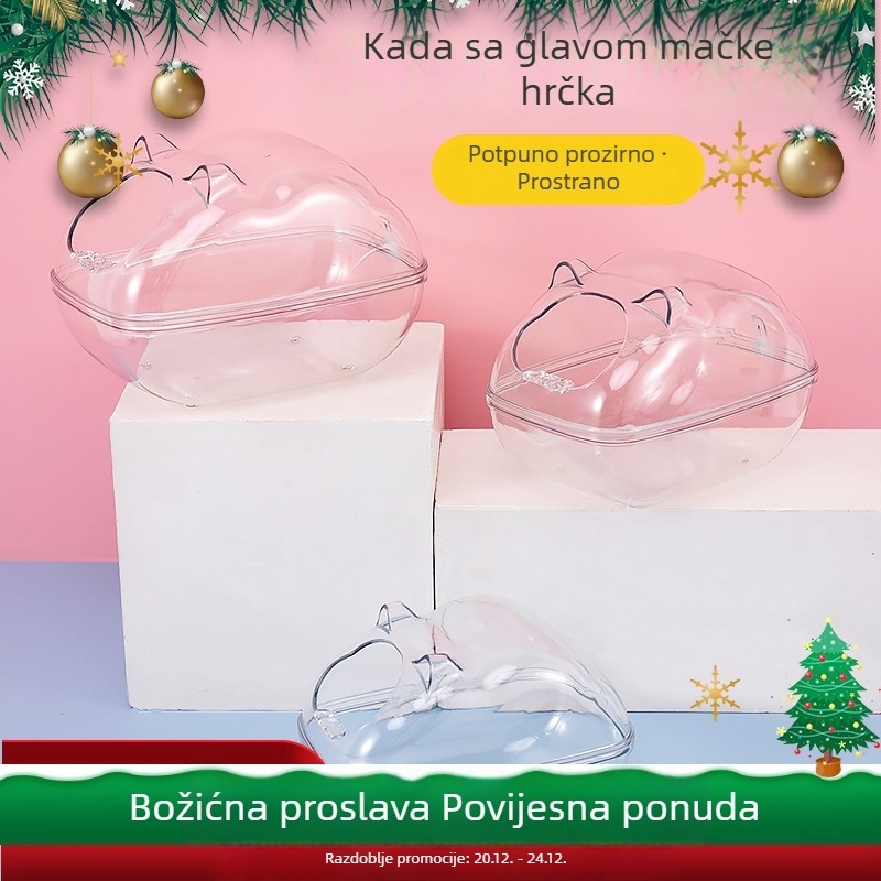 Hamsterova posuda za kupanje u pijesku – plastika, protiv rasprskavanja, Pet Boer