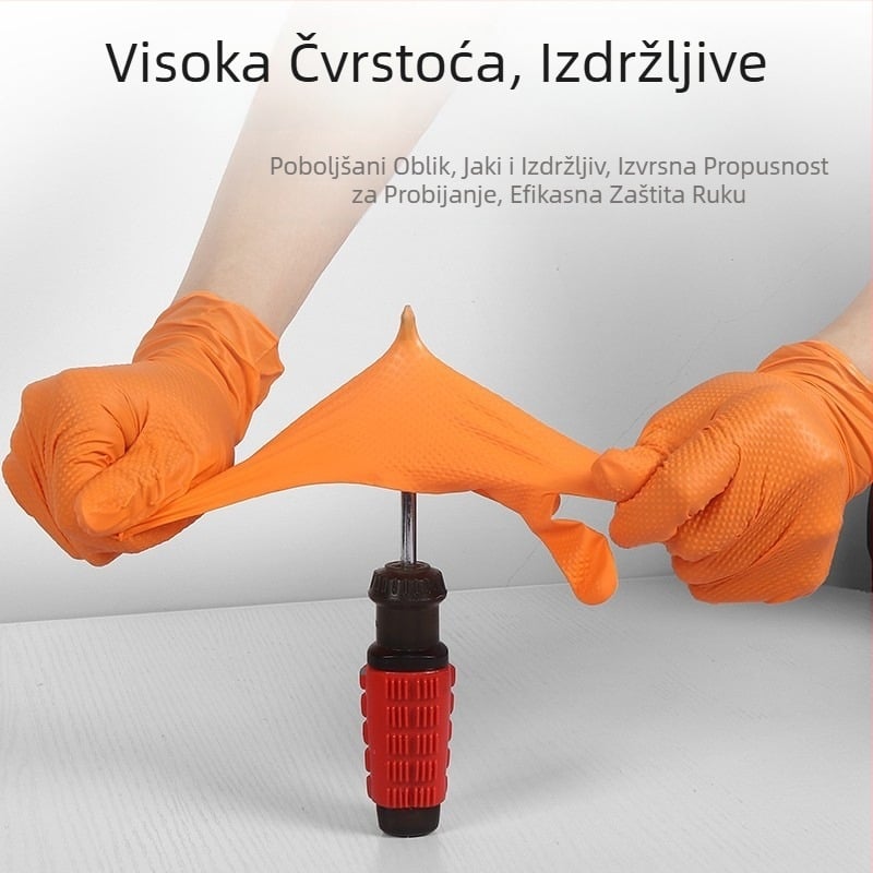 Nitril rukavice Yingke, jednokratne, s dijamantnim uzorkom, debeli, otporni na klizanje, otporni na ulje, zaštita ruku
